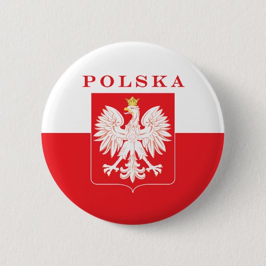 Polska Eagle Red Shield Ronde Button 5,7 Cm (Voorkant)