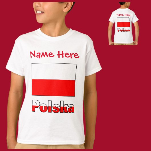 Polska en Poolse vlag Rode Personalisatie T-shirt
