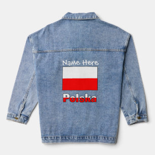 Polska en Poolse vlag Witte Personalisatie Denim Jacket