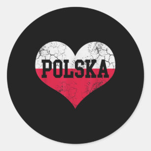 Polska Heart Flag Polen Pools Familie Erfgoed VI Ronde Sticker