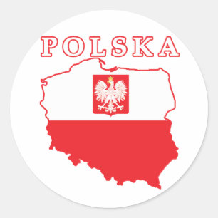 Polska-kaart met Eagle Ronde Sticker