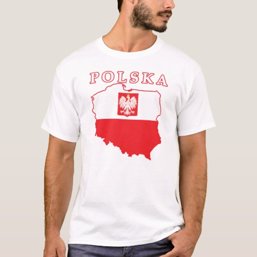 Polska-kaart met Eagle T-shirt (Voorkant)