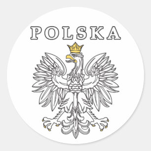 Polska met Poolse adelaar Ronde Sticker