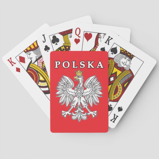 Polska met Poolse adelaarspleetkaarten Pokerkaarten (Achterkant)