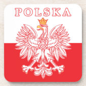 Polska met rode Poolse adelaar Bier Onderzetter (Voorkant)