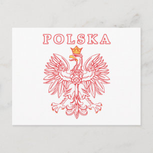 Polska met rode Poolse adelaar Briefkaart