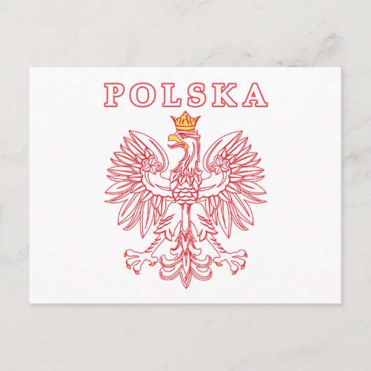 Polska met rode Poolse adelaar Briefkaart (Voorkant)