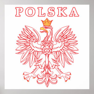 Polska met rode Poolse adelaar Poster