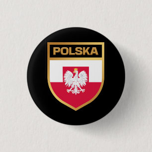 Polska/Polen Vlag Schild & Emblem Ronde Button 3,2 Cm
