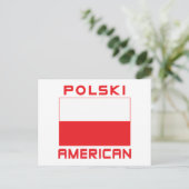 Polski American Flag Briefkaart (Staand voorkant)