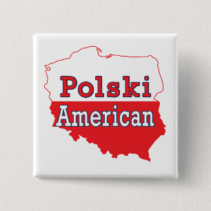 Polski Amerikaanse kaart Vierkante Button 5,1 Cm
