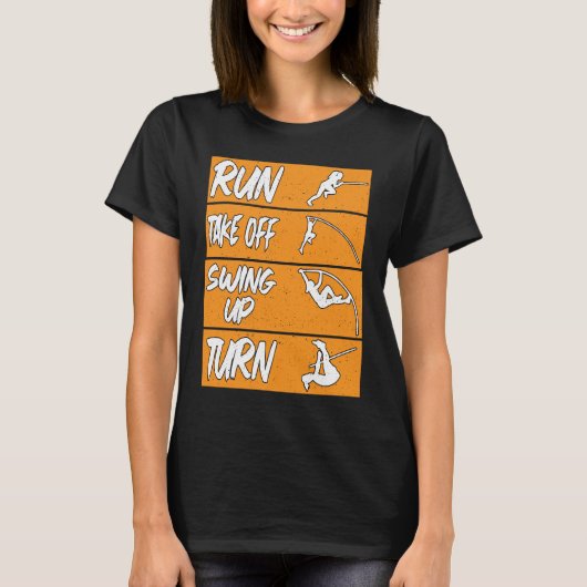 Polsstokhoogspringen baan run swing omdraaien pols t-shirt (Voorkant)