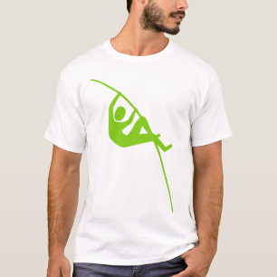 Polsstokhoogspringen - Martiaans groen T-shirt