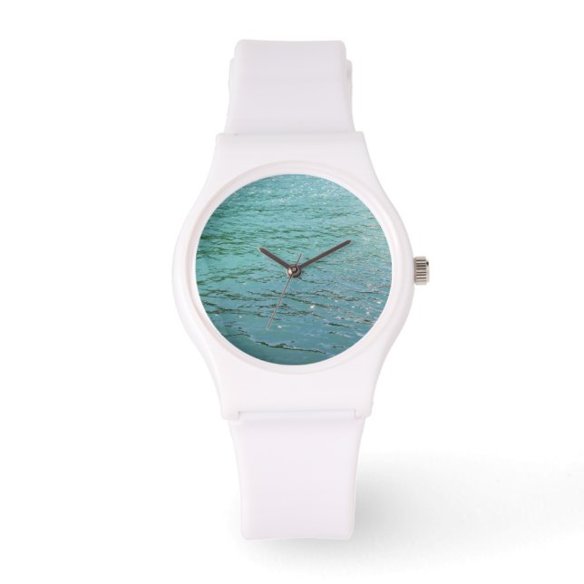 Polst kijkt naar koud blauw water horloge (Voorkant)