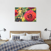 POLY ART van een roos op uitgerekt canvasafdruk Canvas Afdruk (Insitu (Slaapkamer))