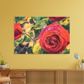 POLY ART van een roos op uitgerekt canvasafdruk Canvas Afdruk (Insitu (Woonkamer))