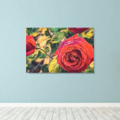 POLY ART van een roos op uitgerekt canvasafdruk Canvas Afdruk (Insitu (Houten vloer))