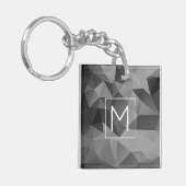 Poly Geometrisch Zwart Grijs Ontwerp Abstract Init Sleutelhanger (Voorkant Links)