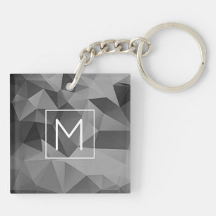 Poly Geometrisch Zwart Grijs Ontwerp Abstract Init Sleutelhanger