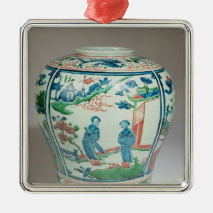 Poly oviform jar, eind 16e eeuw metalen ornament
