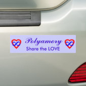 Polyamory, deel de liefde. bumpersticker (Op auto)
