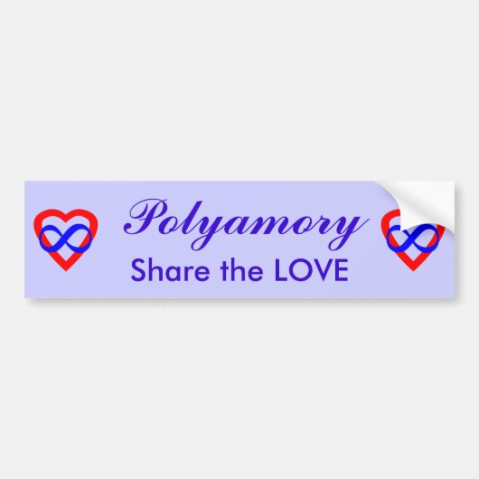 Polyamory, deel de liefde. bumpersticker (Voorkant)