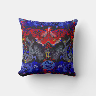 Polyamory Dragon Damask in Poly Pride Flag Colors Kussen
