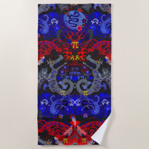 Polyamory Dragon Damask in Poly Pride Flag Colors Strandlaken