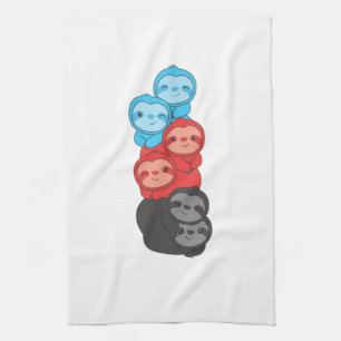 Polyamory Flag Pride Lgbetq Cute Sloth Pile Theedoek