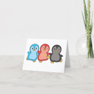 Polyamory Flag Pride Lgbtq Cute Penguin Bedankkaart