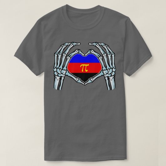 Polyamory Gay Skeleton Skeleton Skeleton Sual Iden T-shirt (Design voorkant)