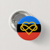 Polyamory Pride Button (Infinity Heart) (Voorkant /achterkant)