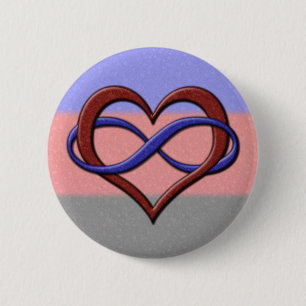 Polyamory Pride Infinity Heart Ronde Button 5,7 Cm