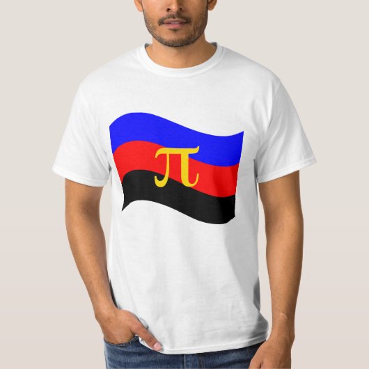 Polyamory Pride symbool golvende vlag T-shirt (Voorkant)
