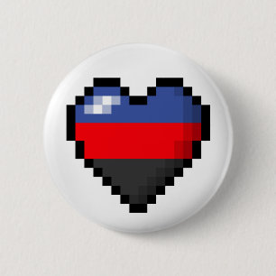 Polyamoureus Pixel Heart Ronde Button 5,7 Cm