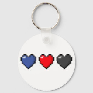 Polyamoureuze Pixel Hearts Sleutelhanger