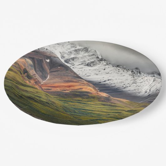 Polychrome berg, Denali NP, Alaska Papieren Bordje (Gekanteld)