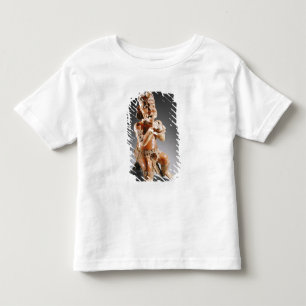 Polychrome tweedelige beeldenboten, misschien kinder shirts