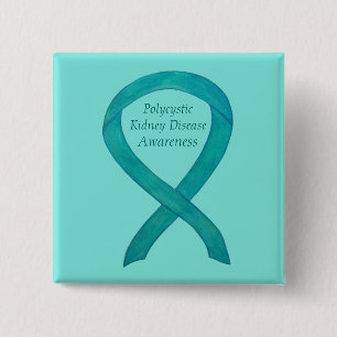 Polycystic Kidney Disease Awareness Custom Art Pin Vierkante Button 5,1 Cm