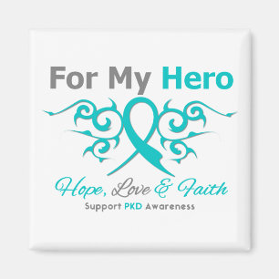 Polycystic Kidney Disease (PKD) Tribal Ribbon Hero Magneet