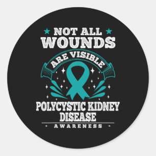 Polycystische nierziekte Gift - PKD bewustzijn Ronde Sticker