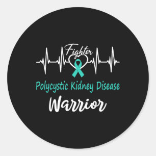 Polycystische nierziekte PKD Warrior Heartbeat Fi Ronde Sticker