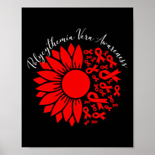 Polycythemia Vera-bewustzijn Rode Zonnebloem Mpn B Poster