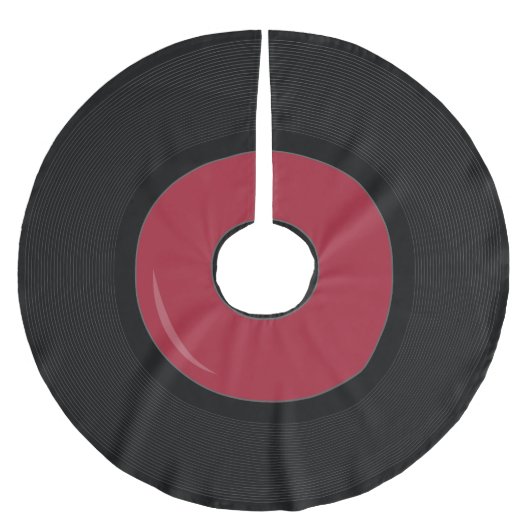 Polyester Brossé jupon de sapin en disque de vinyle rétro rouge (Devant)