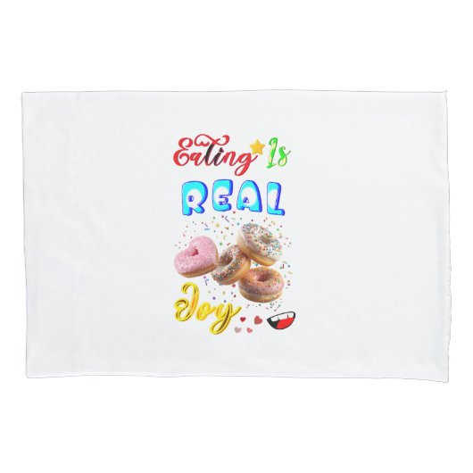Polyester Eten Is Echt Plezier Kussensloop (Voorkant-Links)