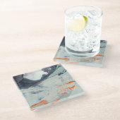 Polyfonisch Zee - Beige Glazen Onderzetter (Schuin)