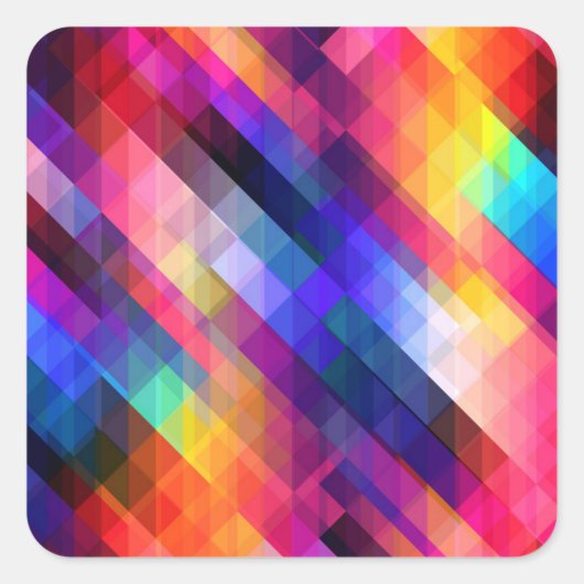 Polygon abstract colorful pattern vierkante sticker (Voorkant)