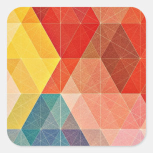Polygon Abstract Vierkante Sticker