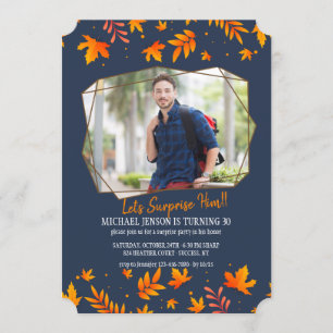 Polygon Herfst Photo Invitation Kaart