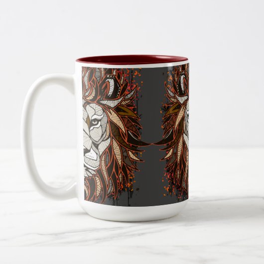 Polygon Lion | Kleurrijke tekening | Mok van Lion  (Links)